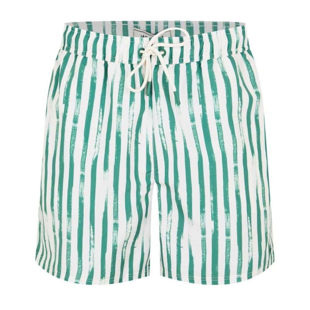 Jack Wills Mens Vertical Stripe Regular Swim Shorts / Jade Green